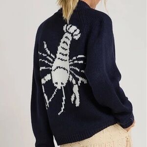 Chic Nation Navy and White Lobster Sweater